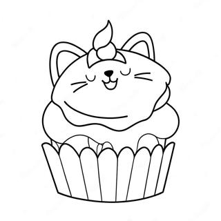 Kitty Cupcake Coloring Pages