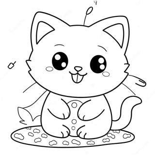 Fluffy Kitty With Sprinkles Coloring Page 31813-25634