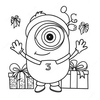 Minion Christmas Coloring Pages