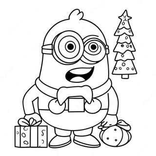 Minion Christmas Coloring Page 31822-25639