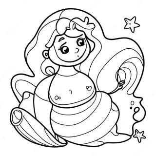 Ursula With Magical Seashell Coloring Page 3182-2637