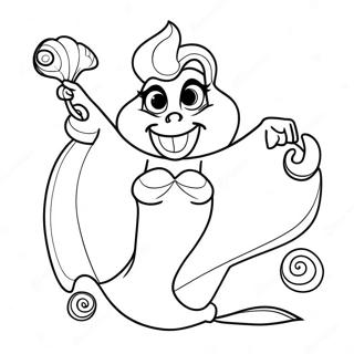 Ursula With Magical Seashell Coloring Page 3182-2638