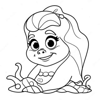 Ursula With Magical Seashell Coloring Page 3182-2639