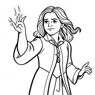 Hermione Casting A Spell Coloring Page 31833-25649