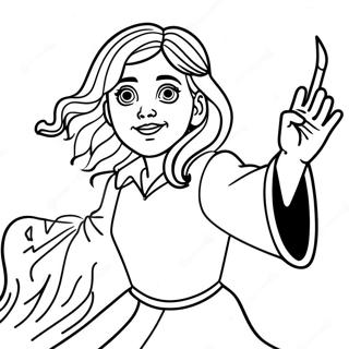 Hermione Casting A Spell Coloring Page 31833-25651