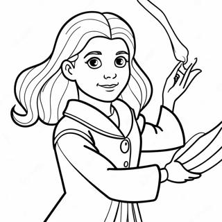 Hermione Casting A Spell Coloring Page 31833-25652