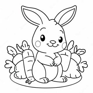 Cute Rabbit With Carrots Coloring Page 31843-25659