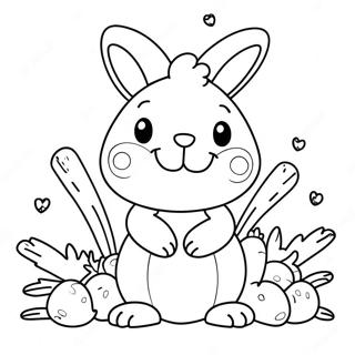 Cute Rabbit With Carrots Coloring Page 31843-25660