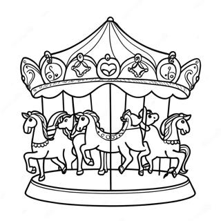 Whimsical Carousel Scene Coloring Page 31863-25684