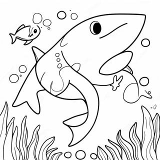 Friendly Shark Swimming Coloring Page 31873-25677