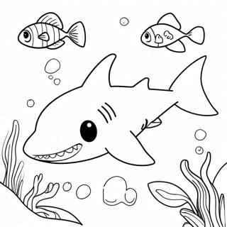 Friendly Shark Swimming Coloring Page 31873-25678