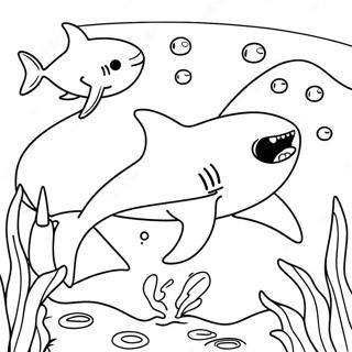 Friendly Shark Swimming Coloring Page 31873-25679