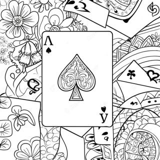 Colorful Playing Cards Coloring Page 31893-25697