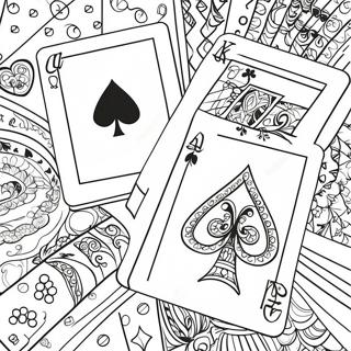 Colorful Playing Cards Coloring Page 31893-25700