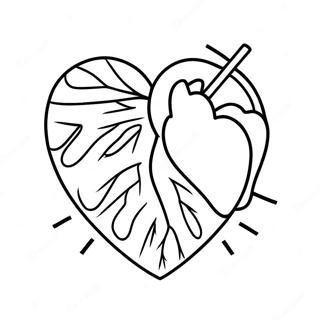 Broken Heart With Band Aid Coloring Page 31913-25715