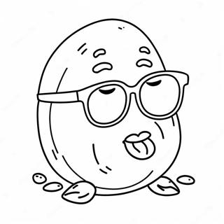 Funny Potato With Sunglasses Coloring Page 31923-25721