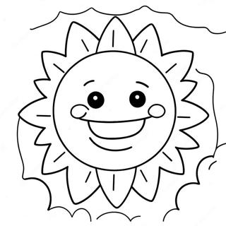 Happy Smiling Sun Coloring Page 31962-25754