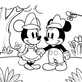 Mickey And Minnie In A Magical Garden Coloring Page 31983-25769