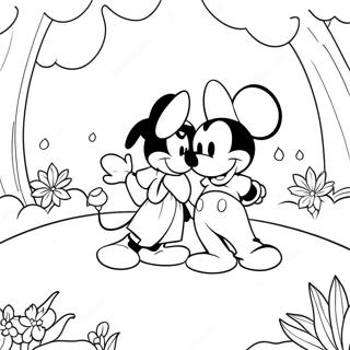 Mickey And Minnie In A Magical Garden Coloring Page 31983-25770