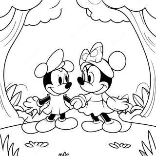 Mickey And Minnie In A Magical Garden Coloring Page 31983-25771