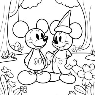 Mickey And Minnie In A Magical Garden Coloring Page 31983-25772