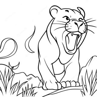 Lioness Roaring Coloring Page 31992-25774