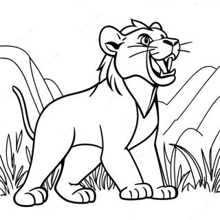 Lioness Roaring Coloring Page 31992-25776