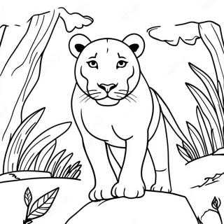 Majestic Lioness In The Wild Coloring Page 31993-25777