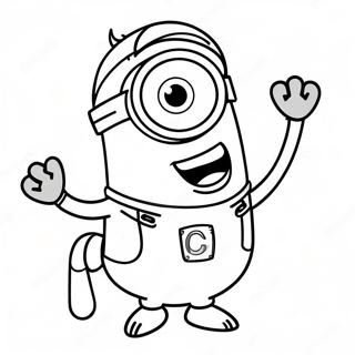 Happy Kevin Minion Coloring Page 32003-25784