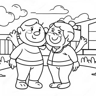 Friendly Neighbors Coloring Page 32053-25828