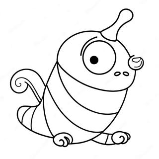 Cute Cartoon Larva Coloring Page 32063-25835