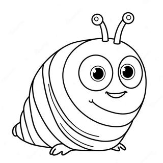 Cute Cartoon Larva Coloring Page 32063-25836