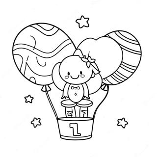 Joyful 1st Birthday Balloons Coloring Page 32083-25851