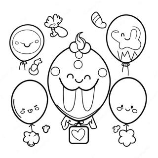 Joyful 1st Birthday Balloons Coloring Page 32083-25852