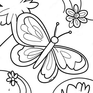 Colorful Butterfly Pollinator Coloring Page 32133-25886