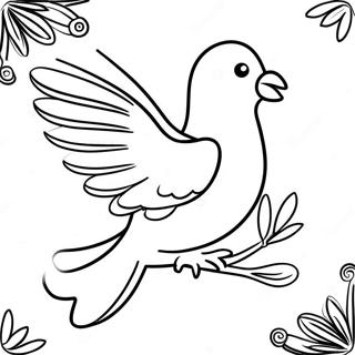 Elegant Dove With Olive Branch Coloring Page 32153-25905