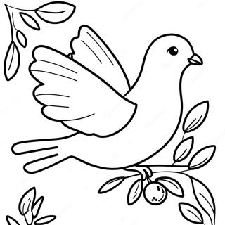 Elegant Dove With Olive Branch Coloring Page 32153-25907