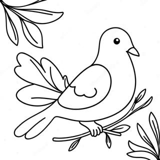 Elegant Dove With Olive Branch Coloring Page 32153-25908