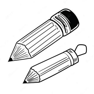 Cute Pencil And Eraser Coloring Page 32162-25915