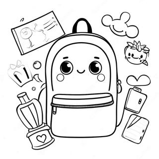 Adorable Backpack With Stickers Coloring Page 32163-25911