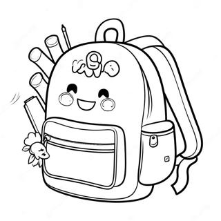 Adorable Backpack With Stickers Coloring Page 32163-25912