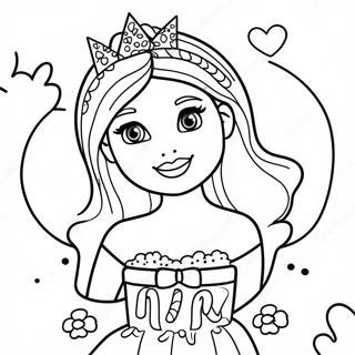 Happy Birthday Barbie Birthday Coloring Pages