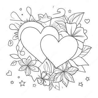 Hearts And Stars Coloring Pages