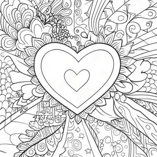 Sparkling Heart And Star Coloring Page 32193-25937