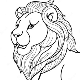 Majestic Lion Roaring Coloring Page 32203-25945