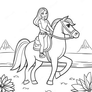 Barbie Horse Coloring Pages