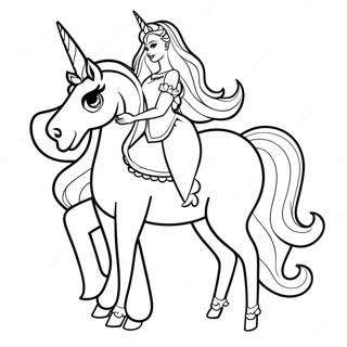 Barbie Horse Coloring Pages