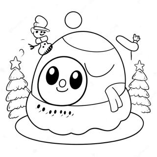 Cute Igloo With Snowman Coloring Page 32233-25969