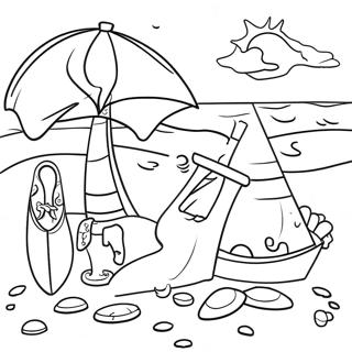 Summer Fun Beach Scene Coloring Page 32252-25986