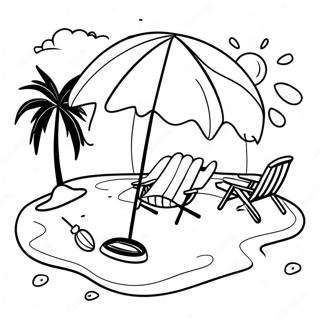 Summer Fun Beach Scene Coloring Page 32252-25987